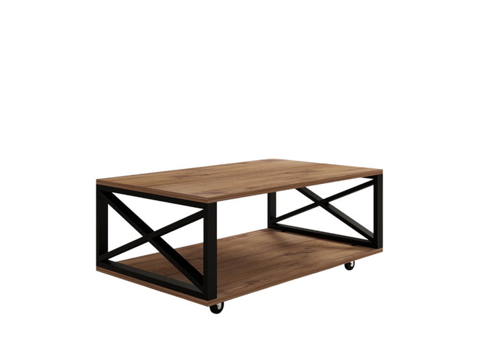 Hanah Home Mesa de centro Refia de 2 niveles en Pino Atlántico Hanah Home Mesa de centro Refia de 2 niveles en Pino Atlántico